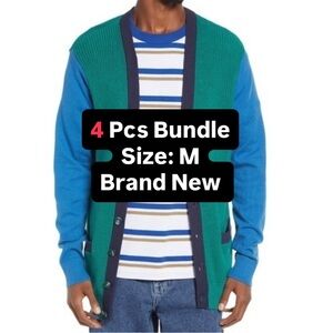 BP. 4 PCs Bundle Men's Colorblock Varsity Cardigan